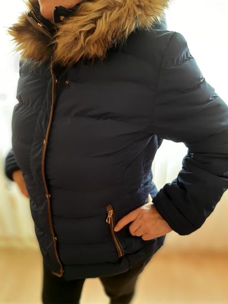 Dámska zimna bunda s kožušinou, xl