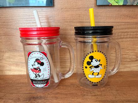 2x pohár so slamkou, 