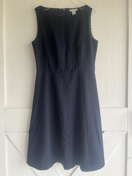 Tmavomodré minimalistické šaty, h&m,m
