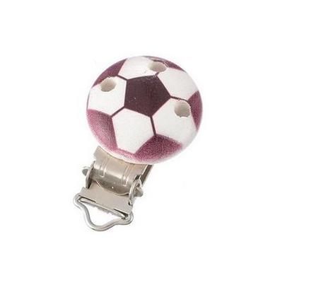 Klip na cumlík - lopta hnedá, 