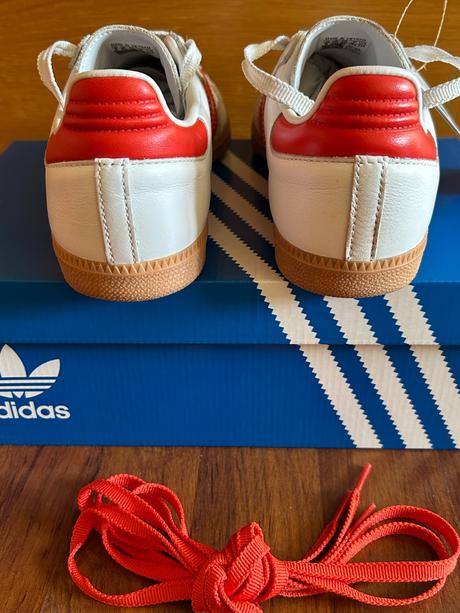 Kožené tenisky adidas samba og č.40 červené pruhy, adidas,40