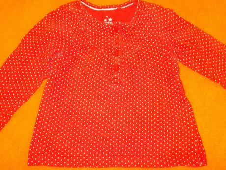 Bavlnená červená bodkovaná blúzka, 86