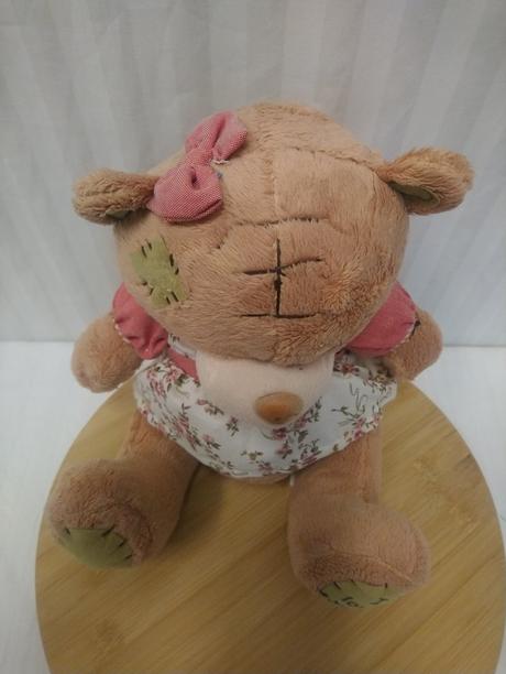 Plyšový hnedý medveď v šatách, i love you, 26 cm, 