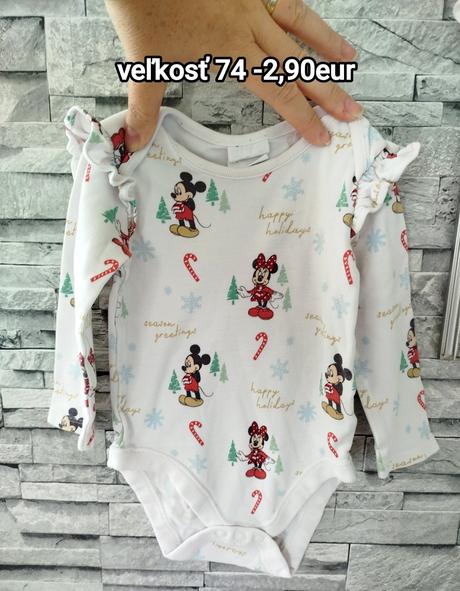 Vianočné minnie bodynko, disney,74