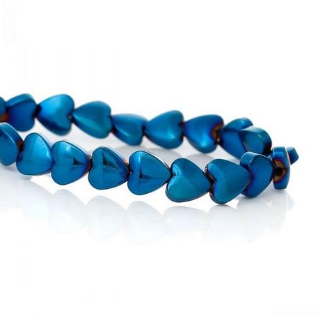 Hematitové srdiečka modré,