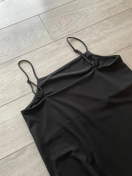 Čierne šaty s rozparkom, h&m,s