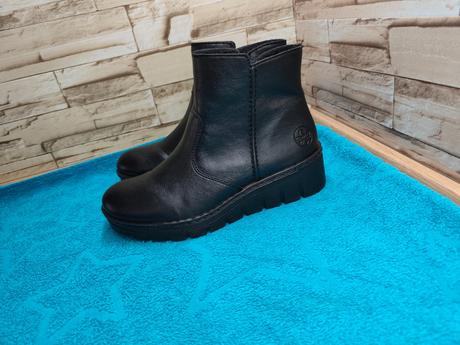 Rieker 38 - dámske zateplené čierne členkové topán, rieker,38