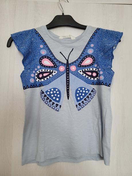 Tricko s motylom, h&m,134