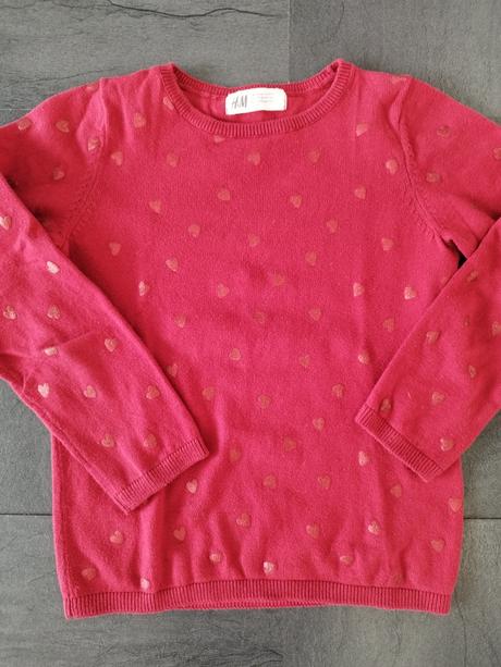 Svetrik so srdieckami, h&m,122