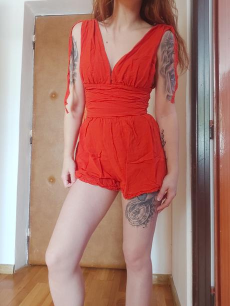 Oranžový overal., bershka,s