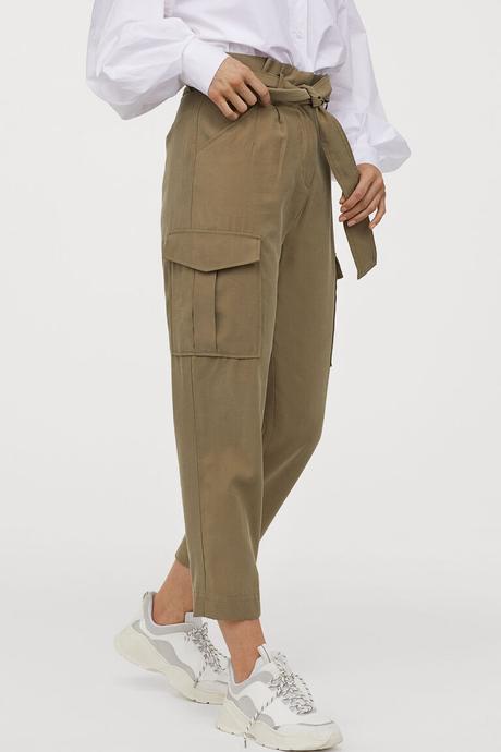 Dámske paperbag nohavice c vreckami, c.38-40, h&m,38