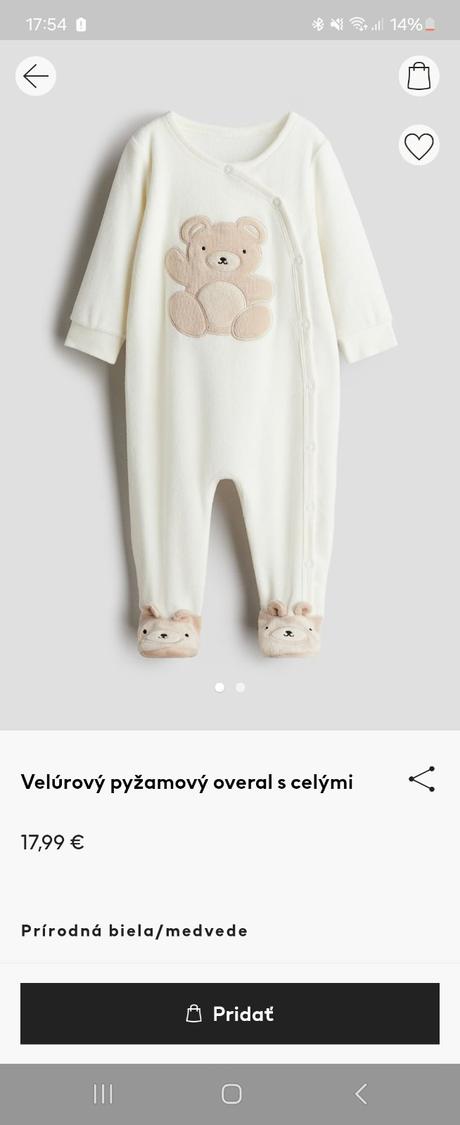 Velurove pyžamo overal, h&m,104