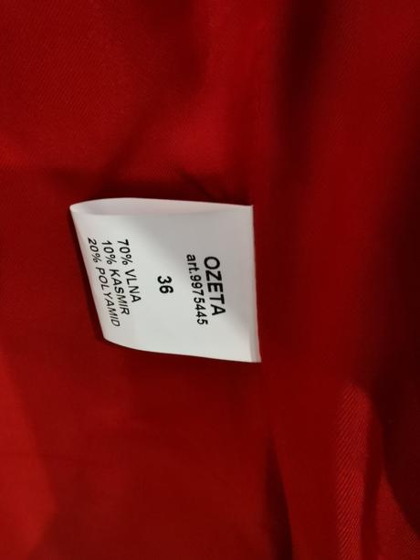 Dámsky vlnený kabát s prímesou kašmíru, 36