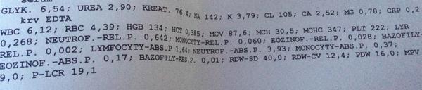 Sú moje výsledky z krvi v poriadku?