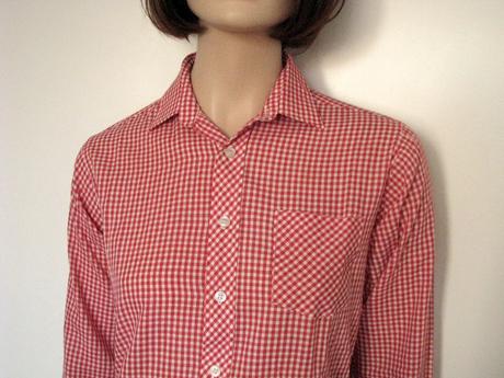 Kockovaná dlhšia červená košeľa, m