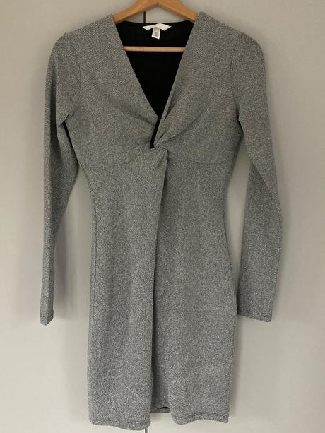 Šaty strieborné, h&m,s