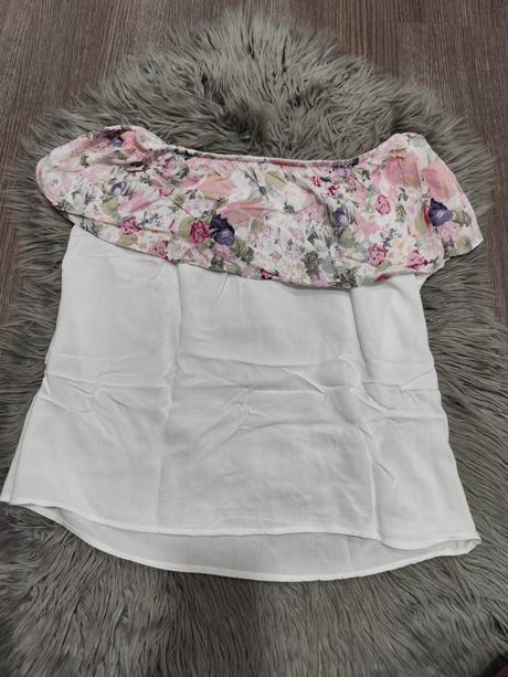 Top s odhalenými ramenami kvietkovany veľ. l, l