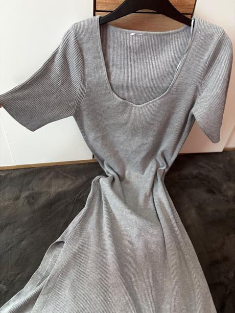 Rebrované midi šaty, h&m,m