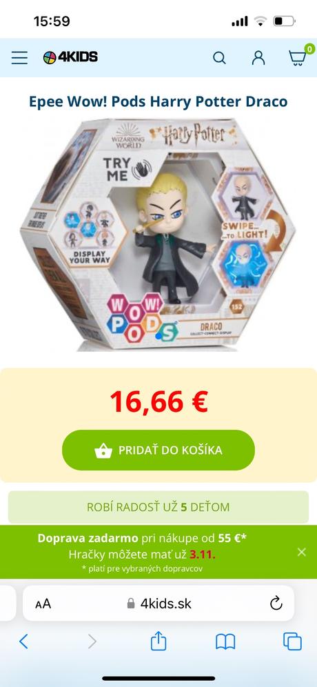 Harry potter wow pods postavičky,