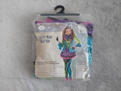 Sassy mad hatter karnevalový komplet kostým 146-15,