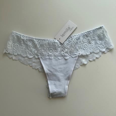 Tangá s čipkou 1942 biela, l / xl / xxl