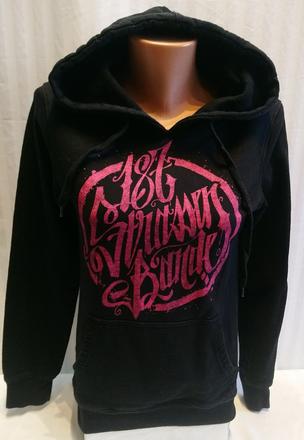 Dámska čierna klokanka,s nápisom, strassenbande, m