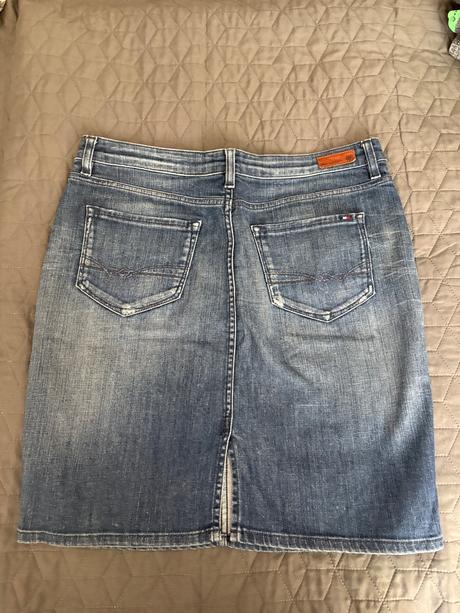 Rifľová sukňa tommy, tommy hilfiger,m