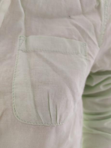 C264 prepracovana  lanova kosela zelenkava, s