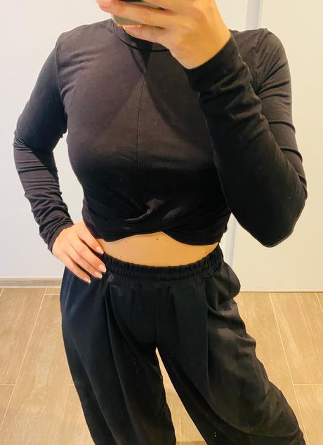 H&m čierny top, h&m,m