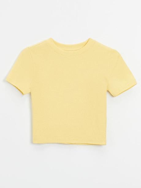 Svetložlté crop top tričko, house,s