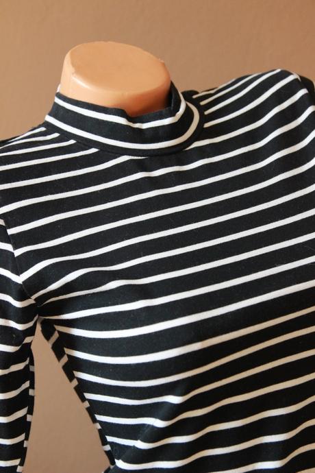 Bavlnené pásikavé body tričko, m, m