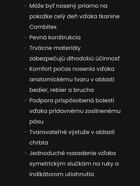 Pás na chrbitu thuasne,