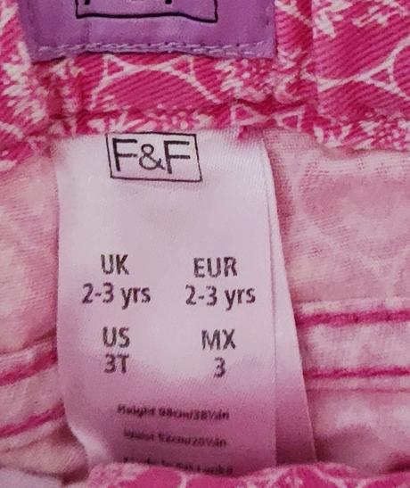 Ružové šortky, f&f,98