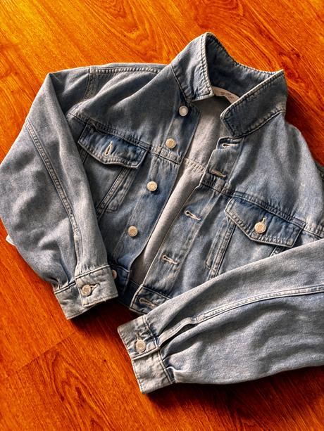 Riflová bunda, h&m,152