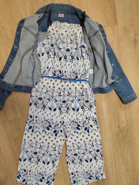 Letny overal h&m +opasok+riflova bunda, h&m,140