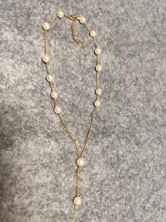 Perlickovy nahrdelnik kombinovany s retiazkou zlat,