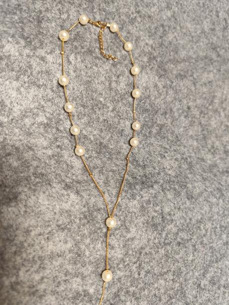 Perlickovy nahrdelnik kombinovany s retiazkou zlat, 