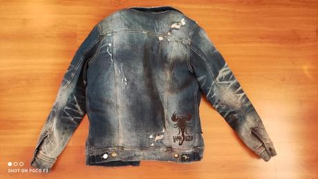 Riflová zateplená bunda prechodná, l