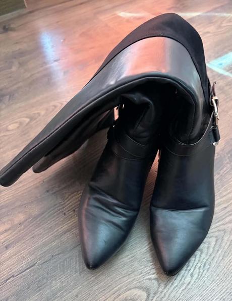 Dámske čierne vysoké čižmy, 40