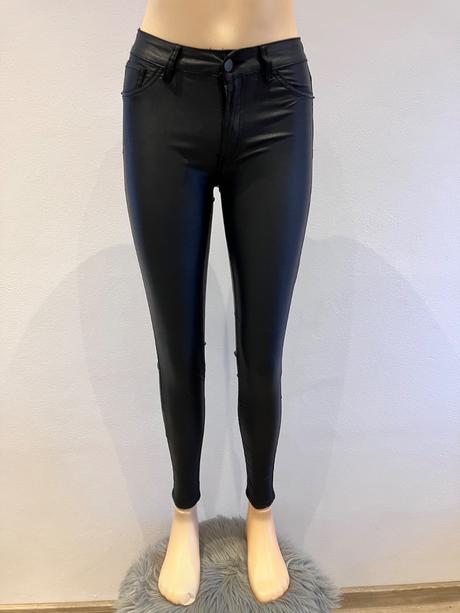 Dámske koženkové nohavice čierne (s), s