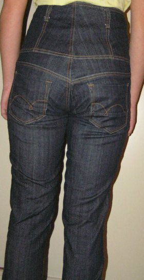 Rifle elastické-vysoký pás, s