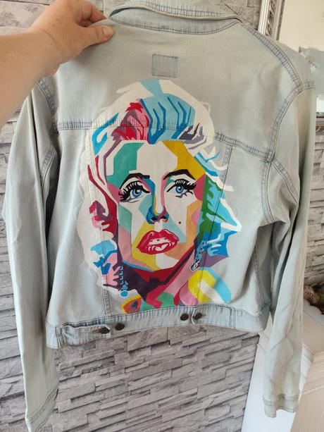 Štýlovo-maľovaná riflovka marylin mon, 40