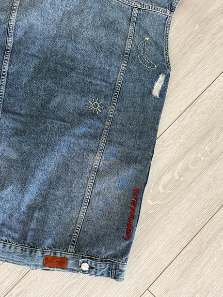 Dlhá riflová vesta pepe jeans, pepe jeans,s