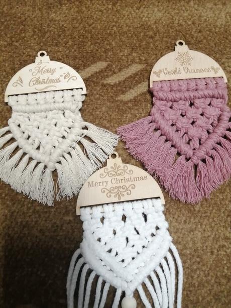 Macrame ozdoby vianoce, 