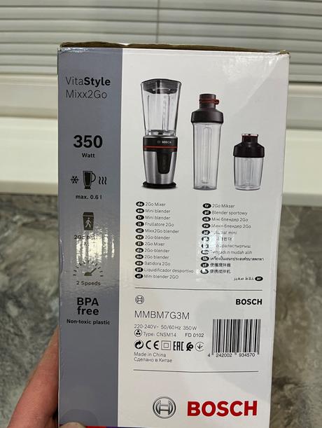 Bosch mmbm7g3m víta style mixx2go stolný mixér, bosch