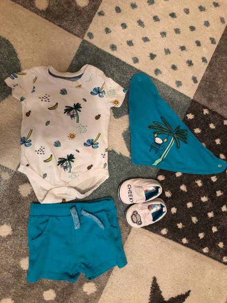 Letný set monkey (body,kraťasy,slintáčik,capačky), f&f,68