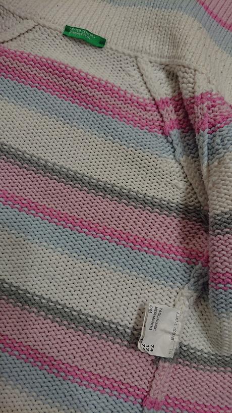 Benetton krasny svetrik na zips, benetton,80