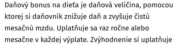 Daňový bonus na dieťa počas materskej a rodičovskej dovolenky