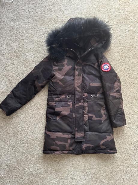 Detska perova dlha bunda s pravou kožušinou, 152