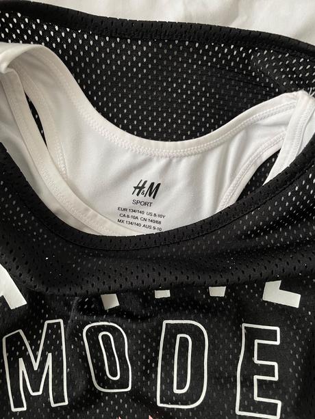 Tričko s krop top active, h&m,140